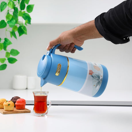 Royalford Eden Vaccum Flask 1000ml, Pink Glass Inner, Asbestos Free, Blue - RF12583 - Al Kabayel Discount CentreRoyalford Eden Vaccum Flask 1000ml, Pink Glass Inner, Asbestos Free, Blue - RF12583THERMOSROYALFORDAl Kabayel Discount Centre