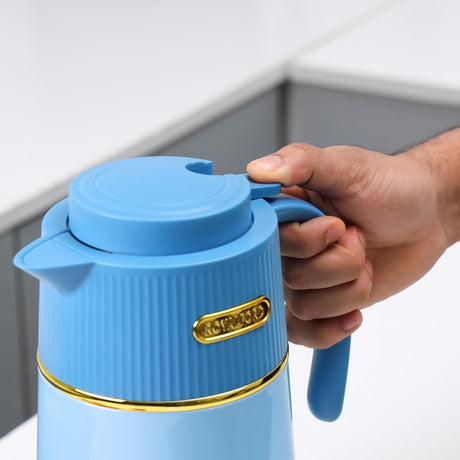 Royalford Eden Vaccum Flask 1000ml, Pink Glass Inner, Asbestos Free, Blue - RF12583 - Al Kabayel Discount CentreRoyalford Eden Vaccum Flask 1000ml, Pink Glass Inner, Asbestos Free, Blue - RF12583THERMOSROYALFORDAl Kabayel Discount Centre