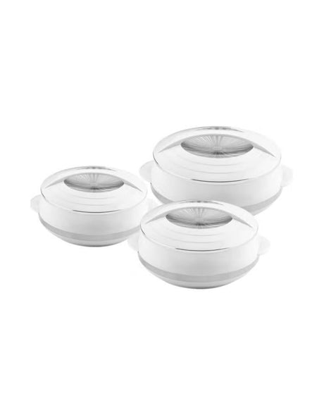 ROYALFORD Elite Gold Insulated Casserole 3pcs Set(1600ml, 2500ml, 3500ml), White and Silver - Al Kabayel Discount CentreROYALFORD Elite Gold Insulated Casserole 3pcs Set(1600ml, 2500ml, 3500ml), White and SilverCasseroles & Stock PotsAl Kabayel Discount CentreAl Kabayel Discount Centre