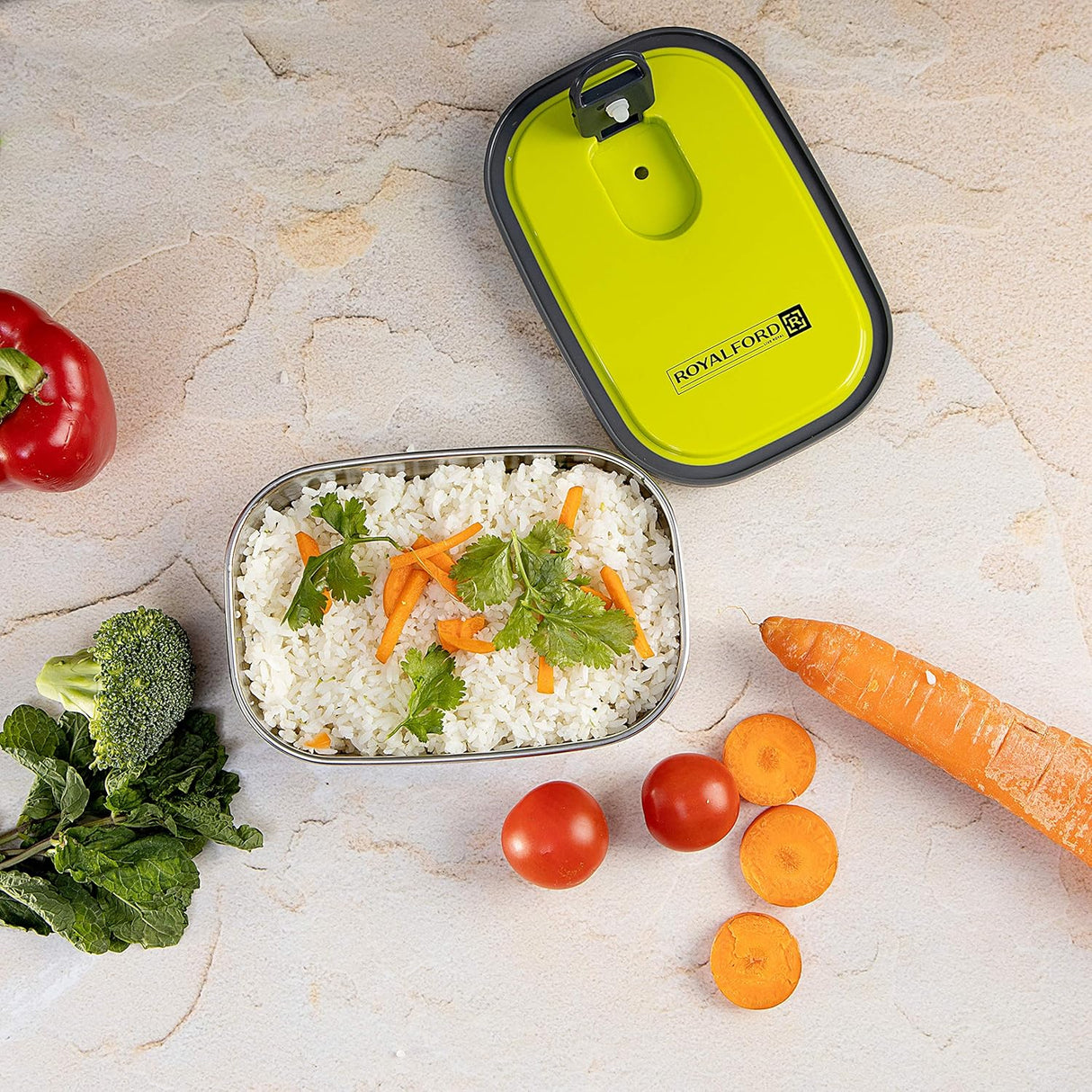 Royalford Food Storage Container Stainless Steel 350Ml Assorted color - Al Kabayel Discount CentreRoyalford Food Storage Container Stainless Steel 350Ml Assorted colorLunch BoxROYALFORDAl Kabayel Discount Centre