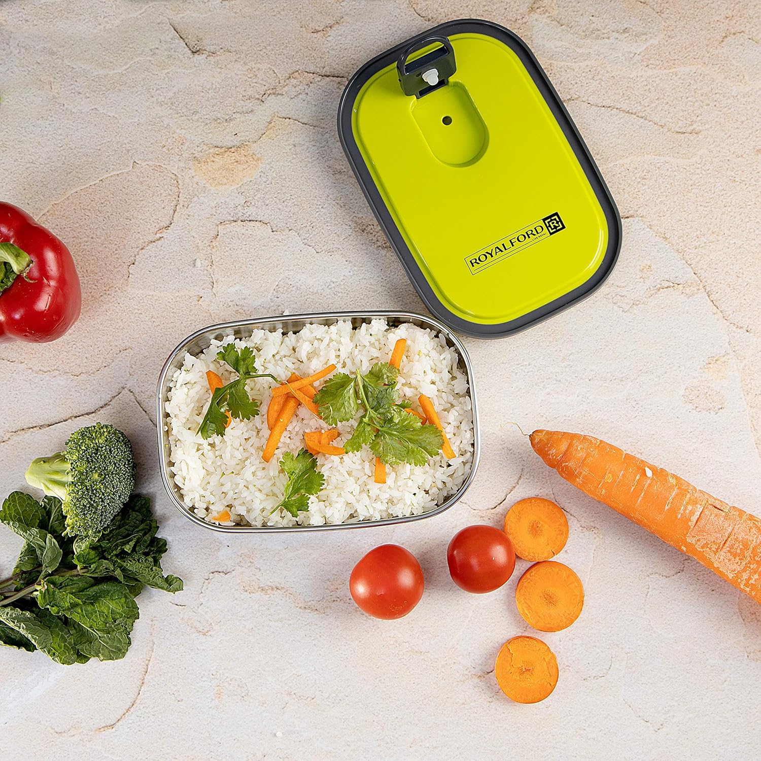Royalford Food Storage Container Stainless Steel 350Ml Assorted color - Al Kabayel Discount CentreRoyalford Food Storage Container Stainless Steel 350Ml Assorted colorLunch BoxROYALFORDAl Kabayel Discount Centre