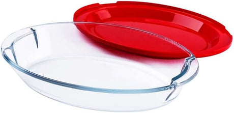 ROYALFORD Glass Baking Dish with Lid 1.4 Liter, 29.5cm*21cm*7cm Oval Shape - RF 12198 - Al Kabayel Discount CentreROYALFORD Glass Baking Dish with Lid 1.4 Liter, 29.5cm*21cm*7cm Oval Shape - RF 12198Food ContainersROYALFORDAl Kabayel Discount Centre