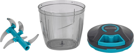 Royalford Handy Pull Chopper 1000ml, 6pcs SS Bladde, Manual Food Processor Vegetable Chopper, Teal - RF12923 - Al Kabayel Discount CentreRoyalford Handy Pull Chopper 1000ml, 6pcs SS Bladde, Manual Food Processor Vegetable Chopper, Teal - RF12923Kitchen Utensils & GadgetsROYALFORDAl Kabayel Discount Centre