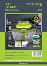 Royalford Handy Pull Chopper 500ml, 4pcs SS Bladde, Manual Food Processor Vegetable Chopper, Teal - RF12922 - Al Kabayel Discount CentreRoyalford Handy Pull Chopper 500ml, 4pcs SS Bladde, Manual Food Processor Vegetable Chopper, Teal - RF12922Kitchen Utensils & GadgetsROYALFORDAl Kabayel Discount Centre