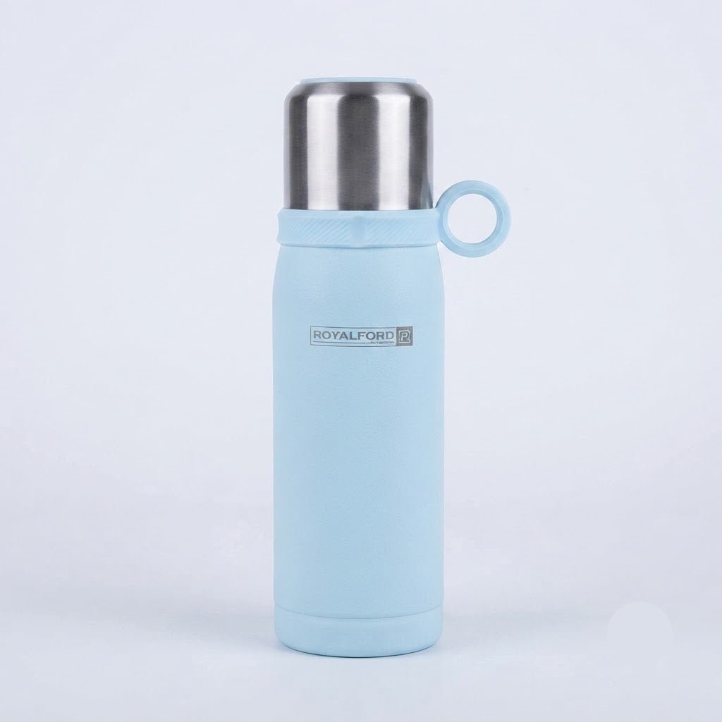 Royalford Light Blue Double Wall Vacuum Insulated Water Bottle - 450ml - Light Blue / Navy Blue - Al Kabayel Discount CentreRoyalford Light Blue Double Wall Vacuum Insulated Water Bottle - 450ml - Light Blue / Navy BlueWater BottlesROYALFORDAl Kabayel Discount Centre