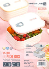 Royalford Lunch Box RF12625 Bento Box Adults/Kids/Toddler 950ML 2 Compartment Microwave Safe Plastic Food Containers Tableware Freezer Safe BPA Free Steam Vent - Al Kabayel Discount CentreRoyalford Lunch Box RF12625 Bento Box Adults/Kids/Toddler 950ML 2 Compartment Microwave Safe Plastic Food Containers Tableware Freezer Safe BPA Free Steam VentLunch BoxROYALFORDAl Kabayel Discount Centre