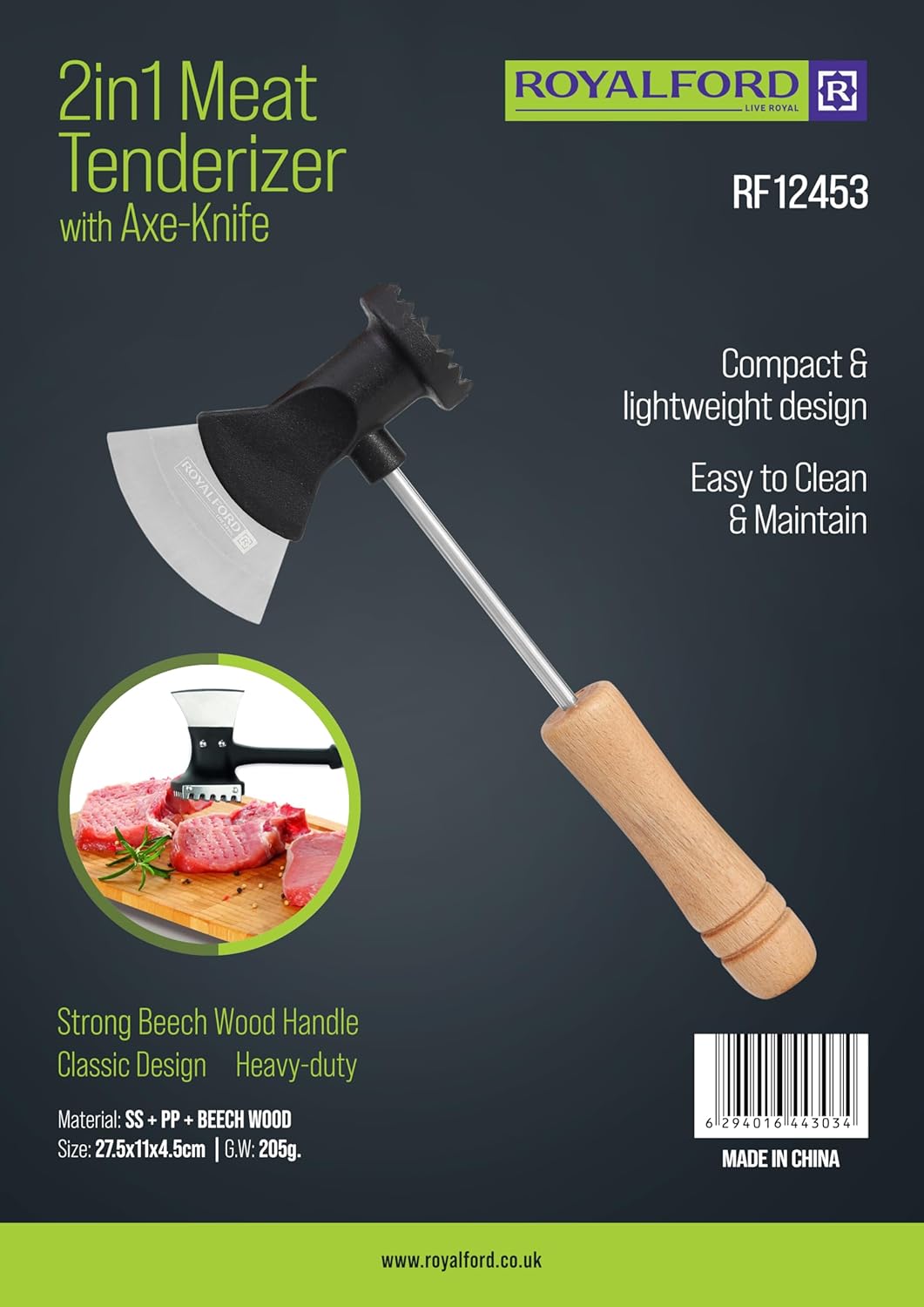 ROYALFORD Meat Tenderizer with Axe Knife 27.5cm*11cm*4.5cm - Al Kabayel Discount CentreROYALFORD Meat Tenderizer with Axe Knife 27.5cm*11cm*4.5cmCookware AccessoriesROYALFORDAl Kabayel Discount Centre