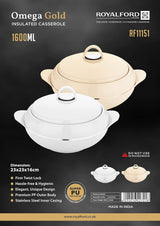 ROYALFORD Omega Gold Insulated Casserole 1600ml, Firm Twist Lock, Beige&Copper - Al Kabayel Discount CentreROYALFORD Omega Gold Insulated Casserole 1600ml, Firm Twist Lock, Beige&CopperCasseroles & Stock PotsAl Kabayel Discount CentreAl Kabayel Discount Centre