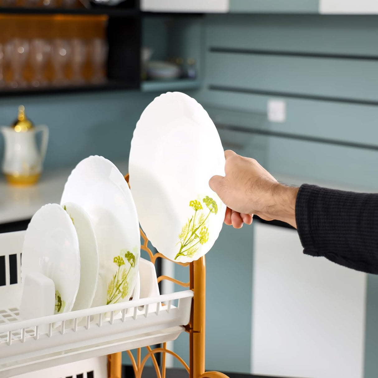 Royalford Plastic 2 Tier Colosseum Dish Rack RF12141 Dish Drying Stand Extra Large Storage Area Tray Dish Drainer Plate Rack Countertop Kitchen Organizer Utensils Dish Stand Double Level - 52cmX53.5cmX41cm - Al Kabayel Discount CentreRoyalford Plastic 2 Tier Colosseum Dish Rack RF12141 Dish Drying Stand Extra Large Storage Area Tray Dish Drainer Plate Rack Countertop Kitchen Organizer Utensils Dish Stand Double Level - 52cmX53.5cmX41cmOrganizers & AccessoriesROYALFORDAl Kabayel Discount Centre