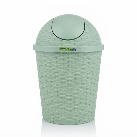 Royalford Plastic Woven Swing Trash Bin - 25×25cm - Sage Green / White - Al Kabayel Discount CentreRoyalford Plastic Woven Swing Trash Bin - 25×25cm - Sage Green / WhiteOrganizers & AccessoriesROYALFORDAl Kabayel Discount Centre