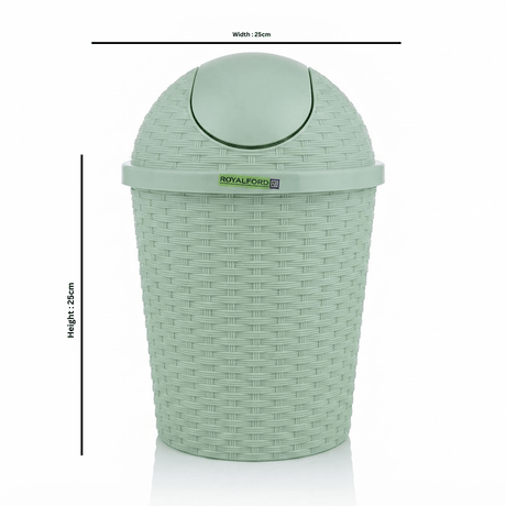 Royalford Plastic Woven Swing Trash Bin - 25×25cm - Sage Green / White - Al Kabayel Discount CentreRoyalford Plastic Woven Swing Trash Bin - 25×25cm - Sage Green / WhiteOrganizers & AccessoriesROYALFORDAl Kabayel Discount Centre