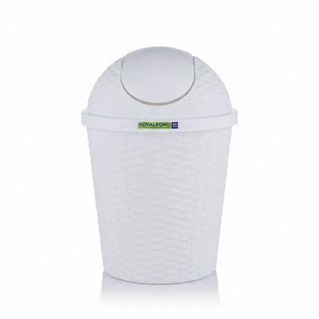 Royalford Plastic Woven Swing Trash Bin - 25×25cm - Sage Green / White - Al Kabayel Discount CentreRoyalford Plastic Woven Swing Trash Bin - 25×25cm - Sage Green / WhiteOrganizers & AccessoriesROYALFORDAl Kabayel Discount Centre