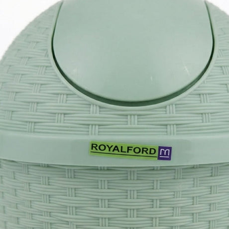 Royalford Plastic Woven Swing Trash Bin - 25×25cm - Sage Green / White - Al Kabayel Discount CentreRoyalford Plastic Woven Swing Trash Bin - 25×25cm - Sage Green / WhiteOrganizers & AccessoriesROYALFORDAl Kabayel Discount Centre