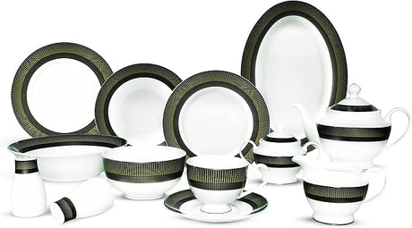 Royalford Premium Bone China Dinner Set, 83 Pcs Set, RF11046 Elegant Floral Design Dishwasher Safe Freezer Safe Bone China Chin Resistant Dishes Sets Service for 12 - Al Kabayel Discount CentreRoyalford Premium Bone China Dinner Set, 83 Pcs Set, RF11046 Elegant Floral Design Dishwasher Safe Freezer Safe Bone China Chin Resistant Dishes Sets Service for 12Dinnerware SetsROYALFORDAl Kabayel Discount Centre
