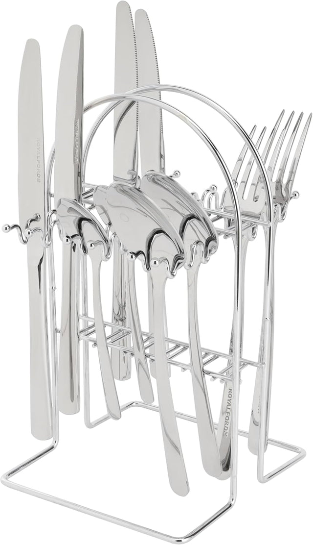 Royalford Prima - Siver 24pcs Stainless Steel Cutlery Set (Tea Spoon - 6pc, Table Spoon - 6pc, Table Fork - 6pc, Table Knife - 6pc), RF12463 - Al Kabayel Discount CentreRoyalford Prima - Siver 24pcs Stainless Steel Cutlery Set (Tea Spoon - 6pc, Table Spoon - 6pc, Table Fork - 6pc, Table Knife - 6pc), RF12463Cookware AccessoriesROYALFORDAl Kabayel Discount Centre