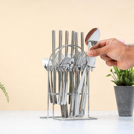 Royalford Prima - Siver 24pcs Stainless Steel Cutlery Set (Tea Spoon - 6pc, Table Spoon - 6pc, Table Fork - 6pc, Table Knife - 6pc), RF12463 - Al Kabayel Discount CentreRoyalford Prima - Siver 24pcs Stainless Steel Cutlery Set (Tea Spoon - 6pc, Table Spoon - 6pc, Table Fork - 6pc, Table Knife - 6pc), RF12463Cookware AccessoriesROYALFORDAl Kabayel Discount Centre
