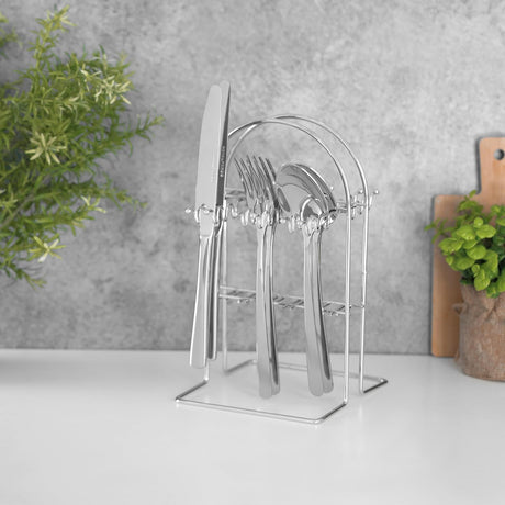 Royalford Prima - Siver 24pcs Stainless Steel Cutlery Set (Tea Spoon - 6pc, Table Spoon - 6pc, Table Fork - 6pc, Table Knife - 6pc), RF12463 - Al Kabayel Discount CentreRoyalford Prima - Siver 24pcs Stainless Steel Cutlery Set (Tea Spoon - 6pc, Table Spoon - 6pc, Table Fork - 6pc, Table Knife - 6pc), RF12463Cookware AccessoriesROYALFORDAl Kabayel Discount Centre