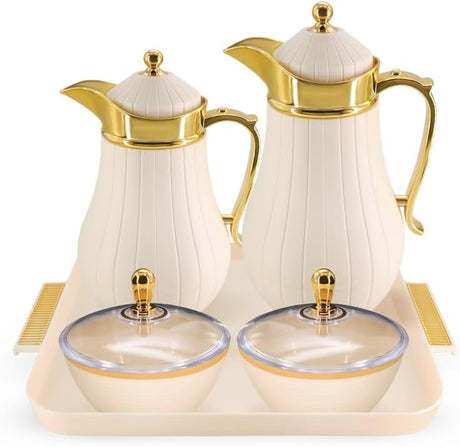 Royalford Rahma 5-Piece Vacuum Flask Set (RF12976) – Ivory & Gold - Al Kabayel Discount CentreRoyalford Rahma 5-Piece Vacuum Flask Set (RF12976) – Ivory & GoldThermosROYALFORDAl Kabayel Discount Centre