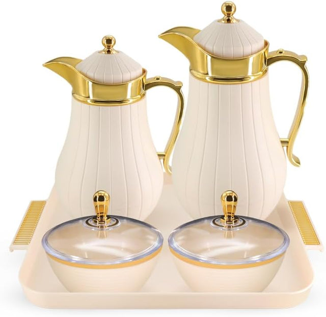 Royalford Rahma 5-Piece Vacuum Flask Set (RF12976) – Ivory & Gold - Al Kabayel Discount CentreRoyalford Rahma 5-Piece Vacuum Flask Set (RF12976) – Ivory & GoldThermosROYALFORDAl Kabayel Discount Centre