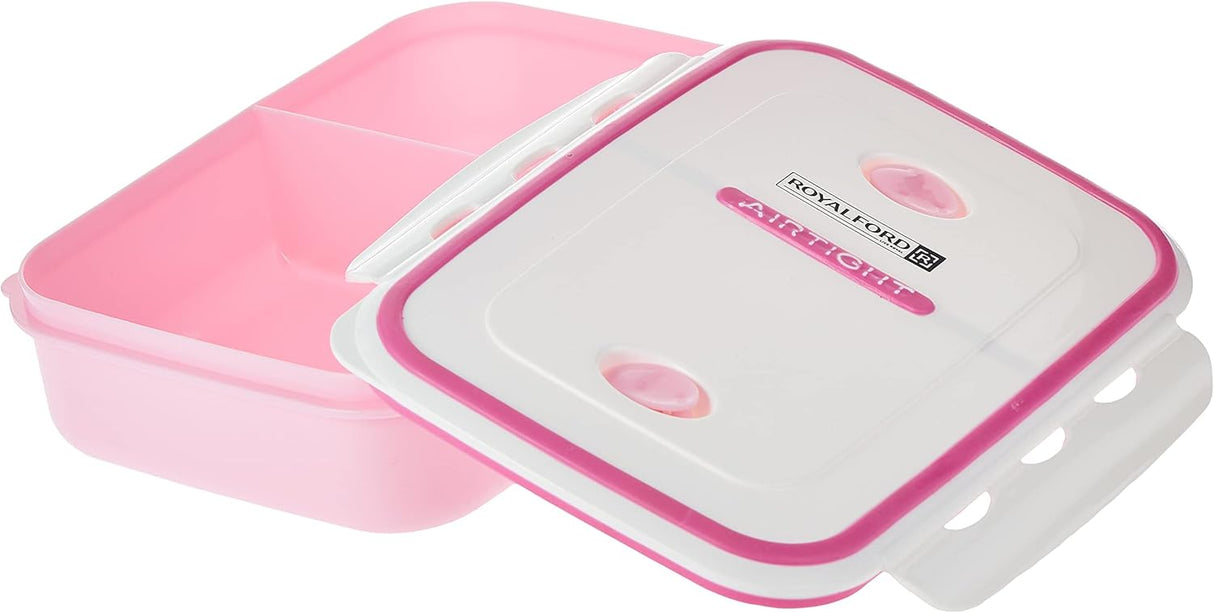 ROYALFORD Rectangular Airtight Lunch Box 1200ml, Pink/White - RF4398PN - Al Kabayel Discount CentreROYALFORD Rectangular Airtight Lunch Box 1200ml, Pink/White - RF4398PNFood ContainersROYALFORDAl Kabayel Discount Centre