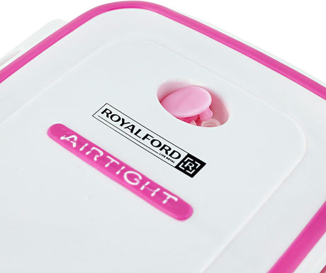 ROYALFORD Rectangular Airtight Lunch Box 1200ml, Pink/White - RF4398PN - Al Kabayel Discount CentreROYALFORD Rectangular Airtight Lunch Box 1200ml, Pink/White - RF4398PNFood ContainersROYALFORDAl Kabayel Discount Centre
