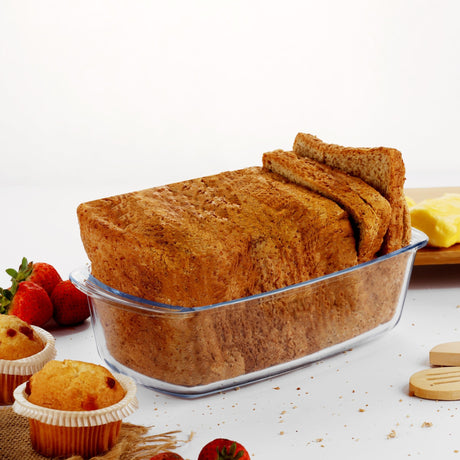 ROYALFORD Rectangular Borosilicate Glass Loaf Dish 1.8 Liter, 27cm*14cm*7.2cm - RF8809 - Al Kabayel Discount CentreROYALFORD Rectangular Borosilicate Glass Loaf Dish 1.8 Liter, 27cm*14cm*7.2cm - RF8809Food ContainersROYALFORDAl Kabayel Discount Centre