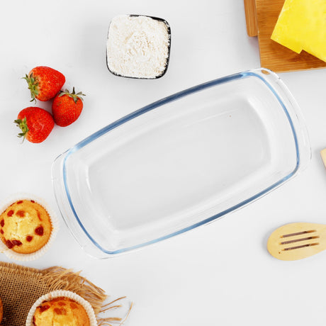 ROYALFORD Rectangular Borosilicate Glass Loaf Dish 1.8 Liter, 27cm*14cm*7.2cm - RF8809 - Al Kabayel Discount CentreROYALFORD Rectangular Borosilicate Glass Loaf Dish 1.8 Liter, 27cm*14cm*7.2cm - RF8809Food ContainersROYALFORDAl Kabayel Discount Centre