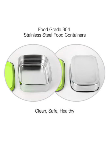 ROYALFORD Rectangular Food Container 350ml, Stainless Steel, Green - Al Kabayel Discount CentreROYALFORD Rectangular Food Container 350ml, Stainless Steel, GreenFood ContainersROYALFORDAl Kabayel Discount Centre