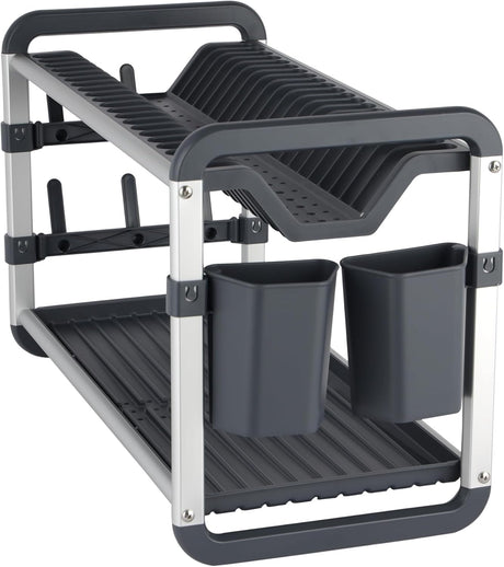 ROYALFORD RF12179 2 - Tier Aluminum Dish Rack – Large 21 Plate Capacity Kitchen Organizer, Rustproof Drainer Stand for Countertop - Al Kabayel Discount CentreROYALFORD RF12179 2 - Tier Aluminum Dish Rack – Large 21 Plate Capacity Kitchen Organizer, Rustproof Drainer Stand for CountertopOrganizers & AccessoriesROYALFORDAl Kabayel Discount Centre