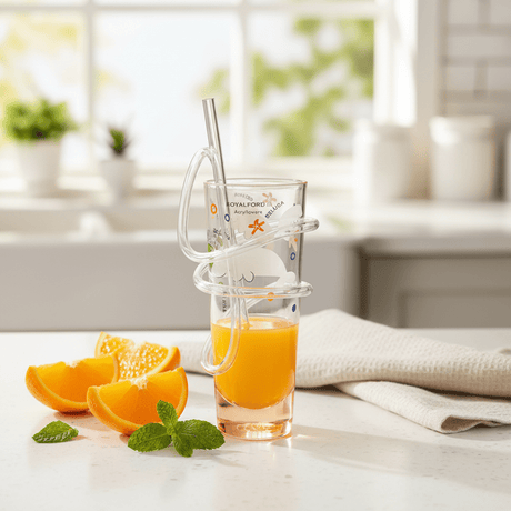 Royalford RF6167 Transparent Acrylic Glass With Straw 140ml - Drinking Tube Resistant Clear Juice Cup, Orange - Al Kabayel Discount CentreRoyalford RF6167 Transparent Acrylic Glass With Straw 140ml - Drinking Tube Resistant Clear Juice Cup, OrangeTumblersAKDCAl Kabayel Discount Centre