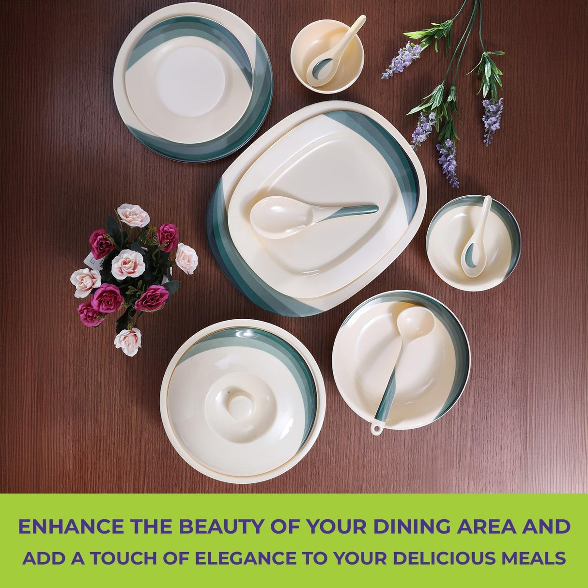 Royalford RF8103 Melamine Ware Dinner Set – 64 Pieces (Ribble Design) - Al Kabayel Discount CentreRoyalford RF8103 Melamine Ware Dinner Set – 64 Pieces (Ribble Design)Dinnerware SetsROYALFORDAl Kabayel Discount Centre
