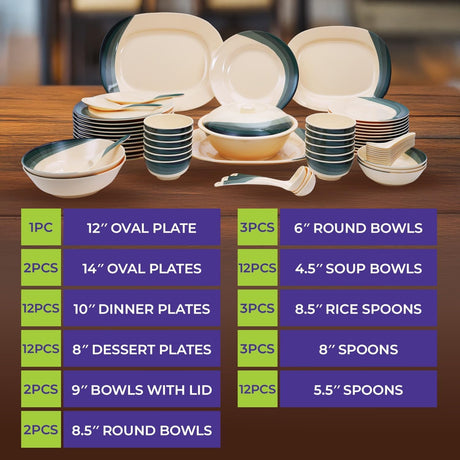 Royalford RF8103 Melamine Ware Dinner Set – 64 Pieces (Ribble Design) - Al Kabayel Discount CentreRoyalford RF8103 Melamine Ware Dinner Set – 64 Pieces (Ribble Design)Dinnerware SetsROYALFORDAl Kabayel Discount Centre
