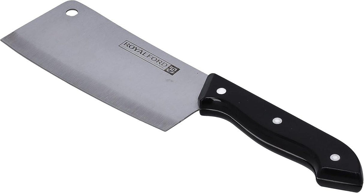 Royalford RF9946 5-Piece Deluxe Cutting Set - Stainless Steel Blades - Cleaver, Chef Knife, Utility Knife, Scissor & Cutting Board - Al Kabayel Discount CentreRoyalford RF9946 5-Piece Deluxe Cutting Set - Stainless Steel Blades - Cleaver, Chef Knife, Utility Knife, Scissor & Cutting BoardKnife & Knife SetsROYALFORDAl Kabayel Discount Centre