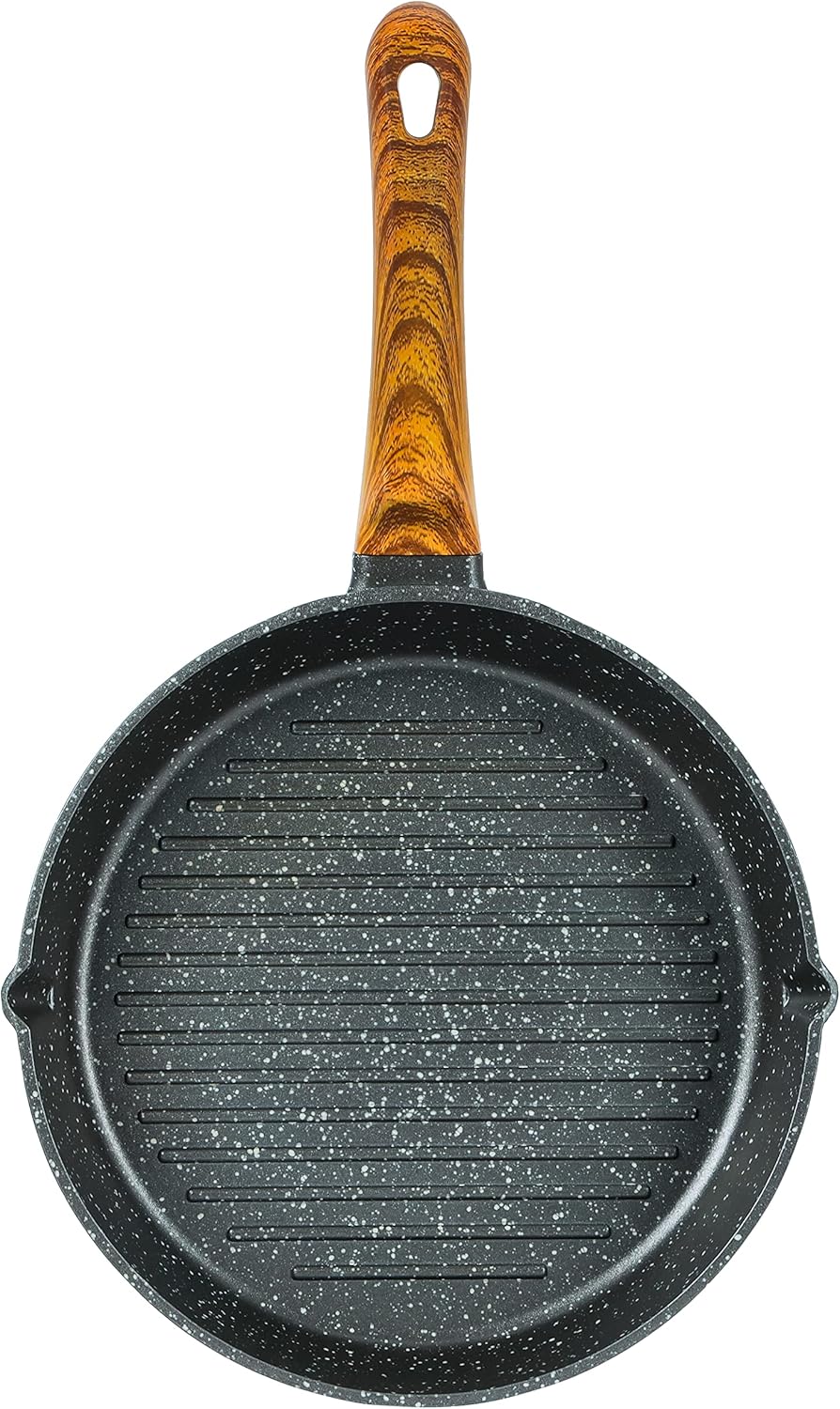 ROYALFORD Round Grill Pan Granite Coated Die - Cast Aluminum 24cm x 7cm, 4mm Thickness - Al Kabayel Discount CentreROYALFORD Round Grill Pan Granite Coated Die - Cast Aluminum 24cm x 7cm, 4mm ThicknessFrying Pans & SkilletsROYALFORDAl Kabayel Discount Centre