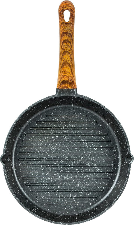 ROYALFORD Round Grill Pan Granite Coated Die - Cast Aluminum 24cm x 7cm, 4mm Thickness - Al Kabayel Discount CentreROYALFORD Round Grill Pan Granite Coated Die - Cast Aluminum 24cm x 7cm, 4mm ThicknessFrying Pans & SkilletsROYALFORDAl Kabayel Discount Centre