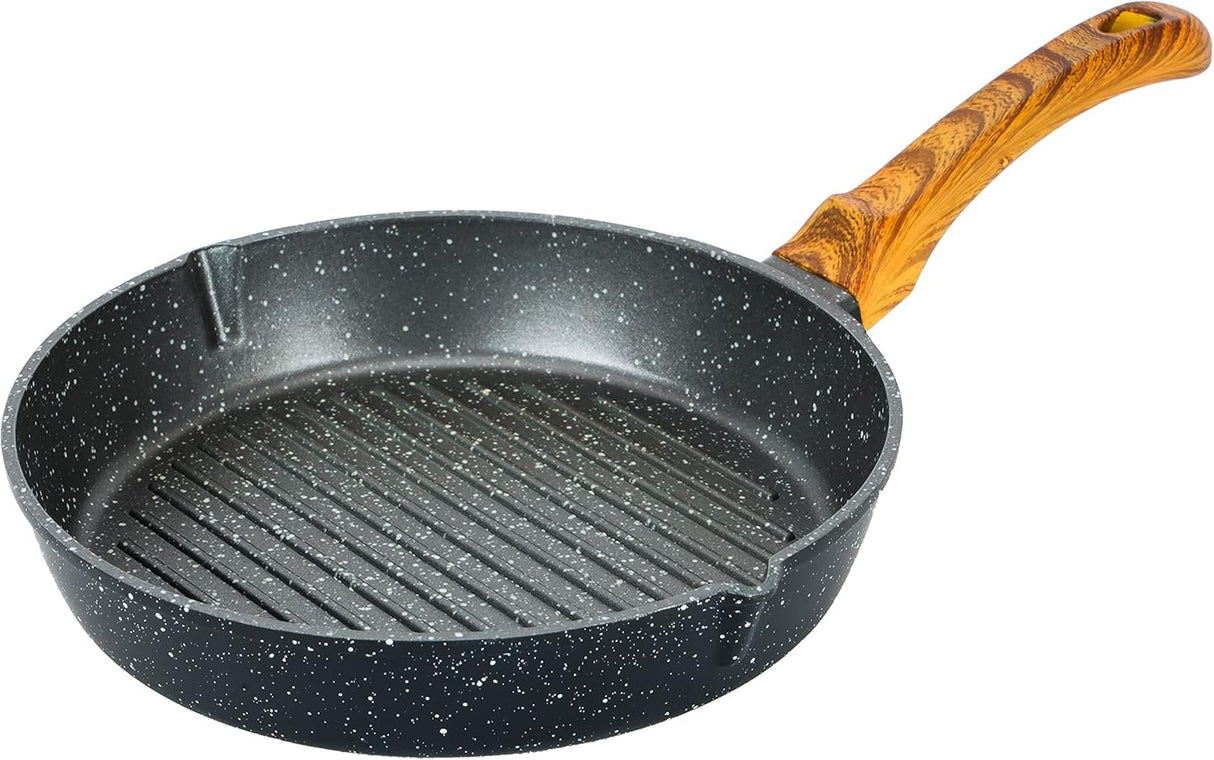 ROYALFORD Round Grill Pan Granite Coated Die - Cast Aluminum 24cm x 7cm, 4mm Thickness - Al Kabayel Discount CentreROYALFORD Round Grill Pan Granite Coated Die - Cast Aluminum 24cm x 7cm, 4mm ThicknessFrying Pans & SkilletsROYALFORDAl Kabayel Discount Centre
