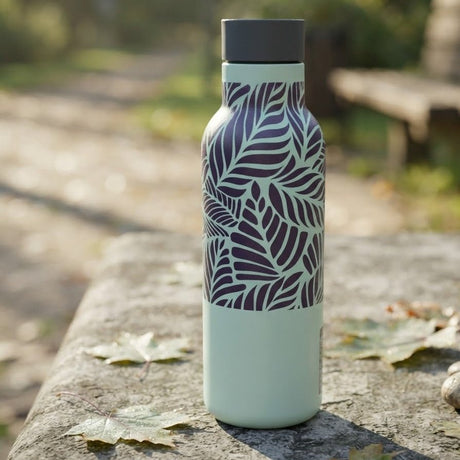 Royalford Sage Green with Tropical Leaf Print Double Wall Vacuum Insulated Water Bottle - 450ml - Al Kabayel Discount CentreRoyalford Sage Green with Tropical Leaf Print Double Wall Vacuum Insulated Water Bottle - 450mlWater BottlesROYALFORDAl Kabayel Discount Centre