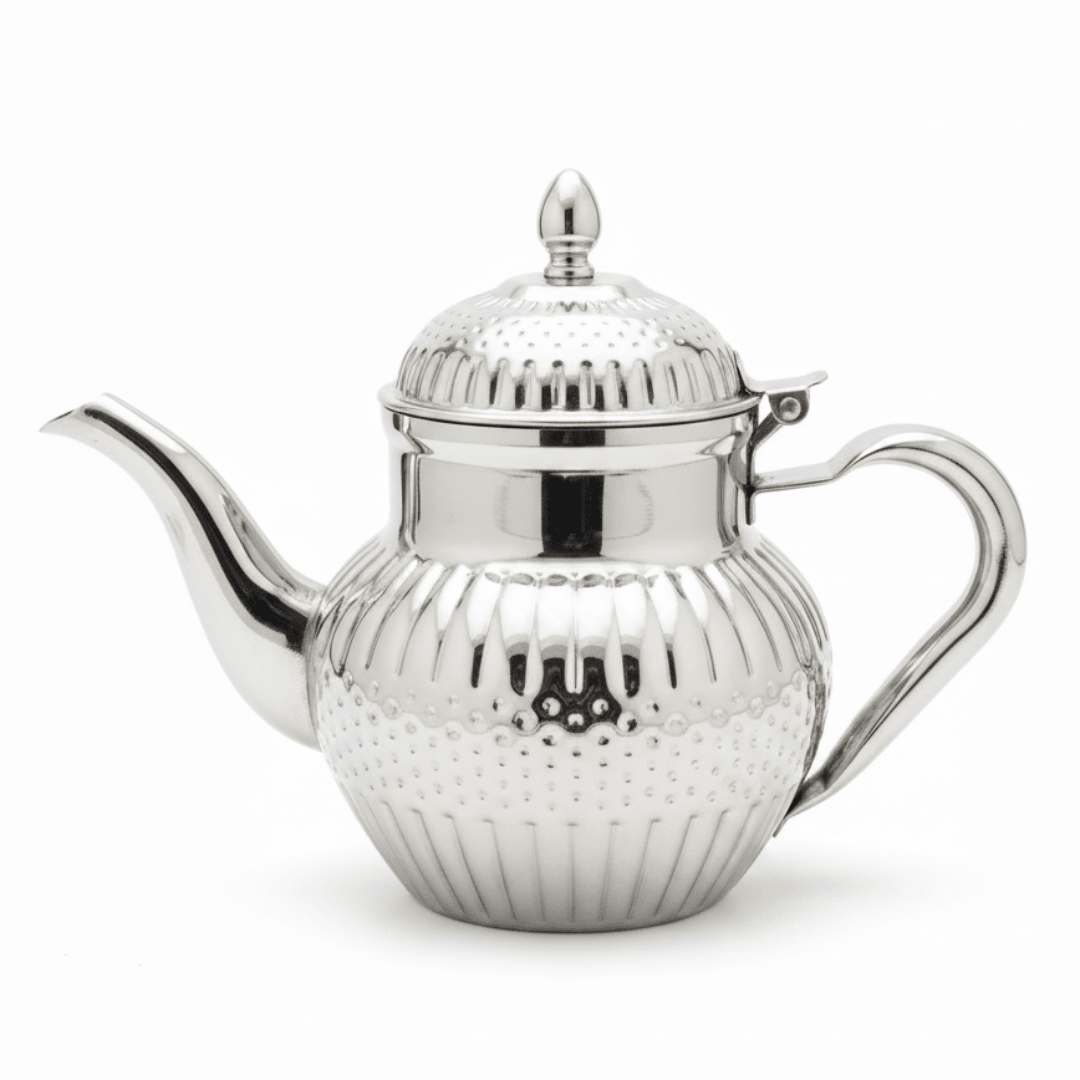 Royalford Silver Stainless Steel Arabic Tea Kettle 600ml / 1000ml – Mirror-Polished Ornate Design | Traditional Dallah Style | Ideal for Home, Majlis & Hospitality Gifting - Al Kabayel Discount CentreRoyalford Silver Stainless Steel Arabic Tea Kettle 600ml / 1000ml – Mirror-Polished Ornate Design | Traditional Dallah Style | Ideal for Home, Majlis & Hospitality GiftingTea/Coffee PotsROYALFORDAl Kabayel Discount Centre