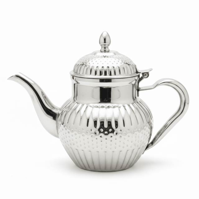 Royalford Silver Stainless Steel Arabic Tea Kettle 600ml / 1000ml – Mirror-Polished Ornate Design | Traditional Dallah Style | Ideal for Home, Majlis & Hospitality Gifting - Al Kabayel Discount CentreRoyalford Silver Stainless Steel Arabic Tea Kettle 600ml / 1000ml – Mirror-Polished Ornate Design | Traditional Dallah Style | Ideal for Home, Majlis & Hospitality GiftingTea/Coffee PotsROYALFORDAl Kabayel Discount Centre