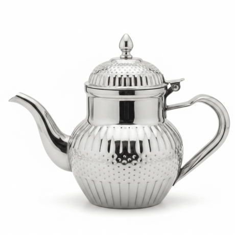 Royalford Silver Stainless Steel Arabic Tea Kettle 600ml / 1000ml – Mirror-Polished Ornate Design | Traditional Dallah Style | Ideal for Home, Majlis & Hospitality Gifting - Al Kabayel Discount CentreRoyalford Silver Stainless Steel Arabic Tea Kettle 600ml / 1000ml – Mirror-Polished Ornate Design | Traditional Dallah Style | Ideal for Home, Majlis & Hospitality GiftingTea/Coffee PotsROYALFORDAl Kabayel Discount Centre