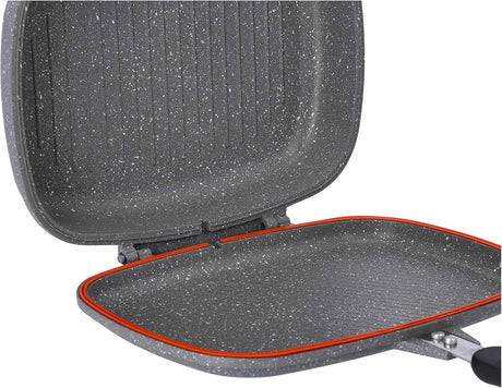 Royalford Smart Granite Series Double Grill Pan 36cm, Die - Cast Aluminium, 5 - Layer Construction, Bakelite Handle with Magnet Lock, RF9445 - Al Kabayel Discount CentreRoyalford Smart Granite Series Double Grill Pan 36cm, Die - Cast Aluminium, 5 - Layer Construction, Bakelite Handle with Magnet Lock, RF9445Frying Pans & SkilletsROYALFORDAl Kabayel Discount Centre