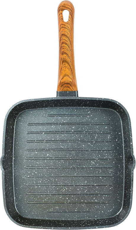 ROYALFORD Square Grill Pan Granite Coated Die - Cast Aluminum 24cm x 24cm x 5cm, 4mm Thickness - Al Kabayel Discount CentreROYALFORD Square Grill Pan Granite Coated Die - Cast Aluminum 24cm x 24cm x 5cm, 4mm ThicknessFrying Pans & SkilletsROYALFORDAl Kabayel Discount Centre