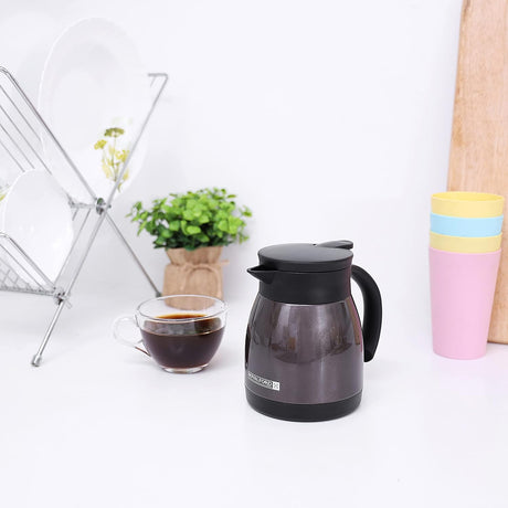 Royalford Stainless Steel Coffee Pot 500ml, SS304 Inner Pot, Brown/Black - RF8303 - Al Kabayel Discount CentreRoyalford Stainless Steel Coffee Pot 500ml, SS304 Inner Pot, Brown/Black - RF8303Tea/Coffee PotsROYALFORDAl Kabayel Discount Centre