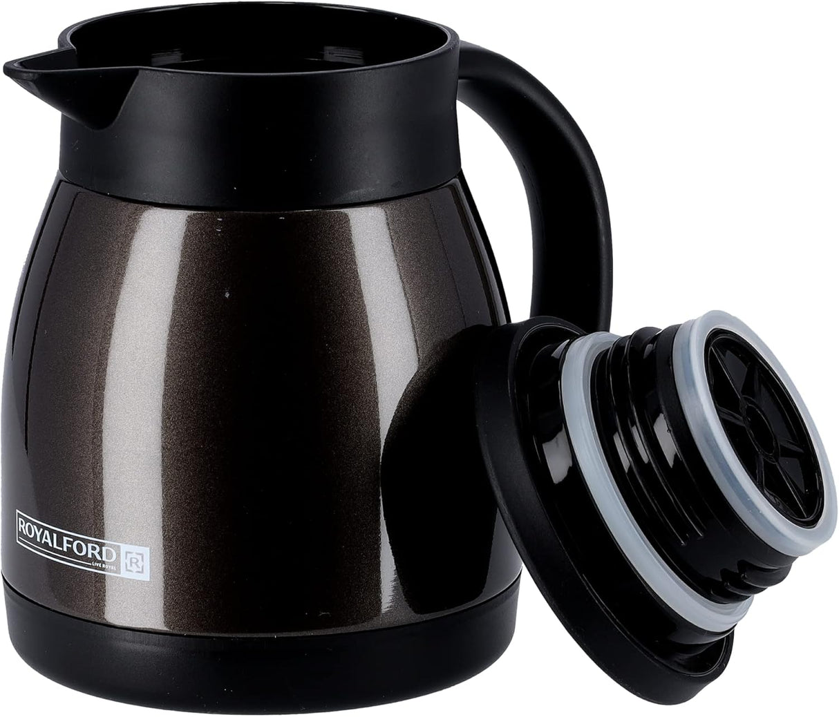 Royalford Stainless Steel Coffee Pot 500ml, SS304 Inner Pot, Brown/Black - RF8303 - Al Kabayel Discount CentreRoyalford Stainless Steel Coffee Pot 500ml, SS304 Inner Pot, Brown/Black - RF8303Tea/Coffee PotsROYALFORDAl Kabayel Discount Centre