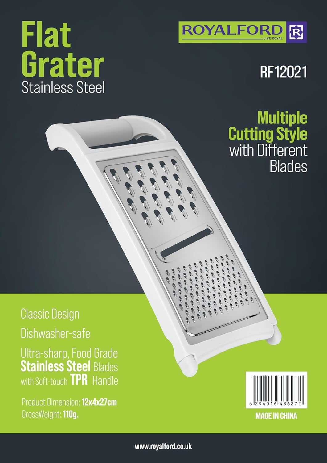 ROYALFORD Stainless Steel Flat Grater 11cm*4cm*27cm - RF12021 - Al Kabayel Discount CentreROYALFORD Stainless Steel Flat Grater 11cm*4cm*27cm - RF12021Cookware AccessoriesROYALFORDAl Kabayel Discount Centre