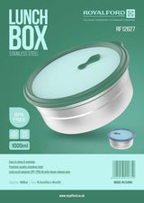 ROYALFORD Stainless Steel Round Lunch Box 1000ml, Green - RF12627 - Al Kabayel Discount CentreROYALFORD Stainless Steel Round Lunch Box 1000ml, Green - RF12627Food ContainersROYALFORDAl Kabayel Discount Centre