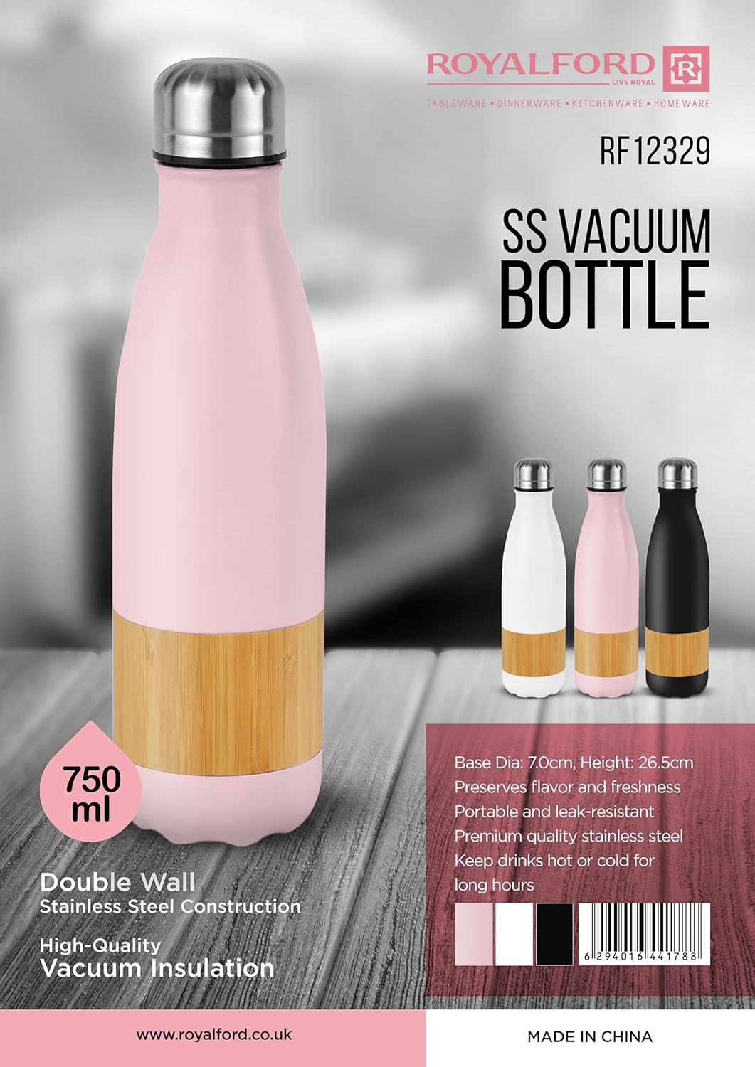 Royalford Stainless Steel Vacuum Bottle RF12329 Preserves the Flavor and Freshness, Unbreakable Portable, Leak - Resistant and Light - Weight - 750ML - Al Kabayel Discount CentreRoyalford Stainless Steel Vacuum Bottle RF12329 Preserves the Flavor and Freshness, Unbreakable Portable, Leak - Resistant and Light - Weight - 750MLWater BottlesROYALFORDAl Kabayel Discount Centre