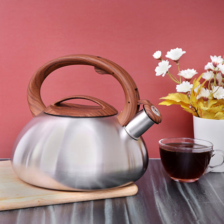 ROYALFORD Stainless Steel Whistling Kettle 3000ml, Elegant Wood Finish - RF9843 - Al Kabayel Discount CentreROYALFORD Stainless Steel Whistling Kettle 3000ml, Elegant Wood Finish - RF9843Tea/Coffee PotsROYALFORDAl Kabayel Discount Centre