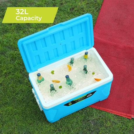 Royalford Thermo - Wagon Insulated Ice Cooler Box 32L, 3 - Layer PP - PU - HDPE Thermal Insulation, Blue - RF10479 - Al Kabayel Discount CentreRoyalford Thermo - Wagon Insulated Ice Cooler Box 32L, 3 - Layer PP - PU - HDPE Thermal Insulation, Blue - RF10479CoolersROYALFORDAl Kabayel Discount Centre