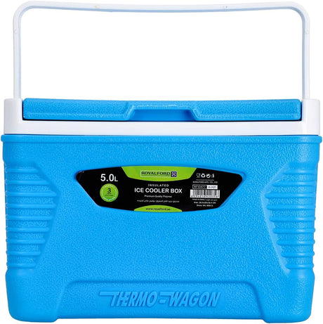 Royalford Thermo - Wagon Insulated Ice Cooler Box 5L, 3 - Layer PP - PU - HDPE Thermal Insulation, Blue - RF10477 - Al Kabayel Discount CentreRoyalford Thermo - Wagon Insulated Ice Cooler Box 5L, 3 - Layer PP - PU - HDPE Thermal Insulation, Blue - RF10477CoolersROYALFORDAl Kabayel Discount Centre